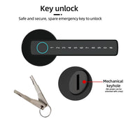 RAYKUBE US Free Delivery Tuya BLE Smart Fingerprint Door Lock Electronic Lock with Password/Key/Card/Tuya APP Unlock