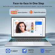 15.6 inch Portable i7 Laptop Fingerprint Unlock Notebook 16GB 1TB Windows 11 Gaming Laptops Computer Intel i7-8500Y Notebook PC