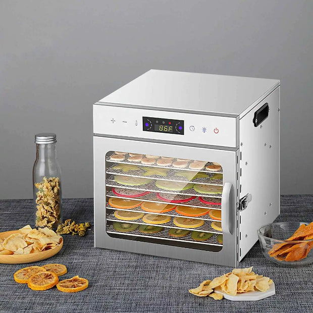 6/8 Trays Food Dehydrator Stainless Steel Machine 400W Household vegables Fruit Freeze Dryer With Timer LED intelligence