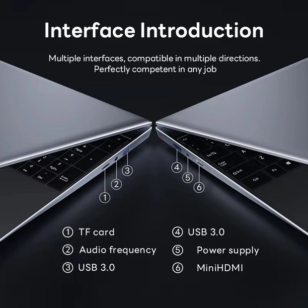 15.6 inch Portable i7 Laptop Fingerprint Unlock Notebook 16GB 1TB Windows 11 Gaming Laptops Computer Intel i7-8500Y Notebook PC
