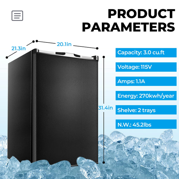 SIMZLIFE Upright freezer 3.0Cubic Feet Single Door Compact Mini Freezer with Reversible Door Small freezer for Home Dorms Office