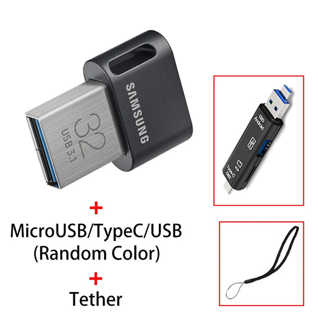 SAMSUNG Pendrive 128gb 64gb 512gb 256gb Mini USB Flash Drive up to 400M Pen Drive 3.1 USB Stick Disk on Key Memory for Phone PC