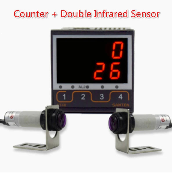 4 Digit Intelligent Industrial Counter Electronic Digital Display Running Water Conveyor Belt Counting Infrared Automatic Sensor