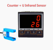 4 Digit Intelligent Industrial Counter Electronic Digital Display Running Water Conveyor Belt Counting Infrared Automatic Sensor