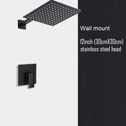 Black Shower Set Wall Mounted Shower Faucet Mixer 8inch to16inch Rainfall Bathroom Shower Tap with Handshower Rotate Bath Spout