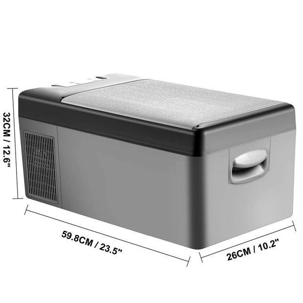 SucceBuy 15L Small Fridge Portable Car Freezer 12V/24V Mini Refrigerator Compressor Cooler for Traveling Camping Outdoor