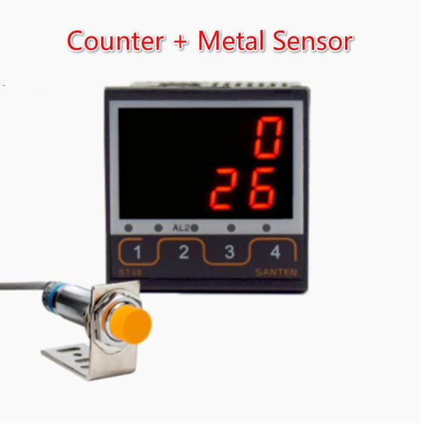 4 Digit Intelligent Industrial Counter Electronic Digital Display Running Water Conveyor Belt Counting Infrared Automatic Sensor