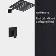 Black Shower Set Wall Mounted Shower Faucet Mixer 8inch to16inch Rainfall Bathroom Shower Tap with Handshower Rotate Bath Spout
