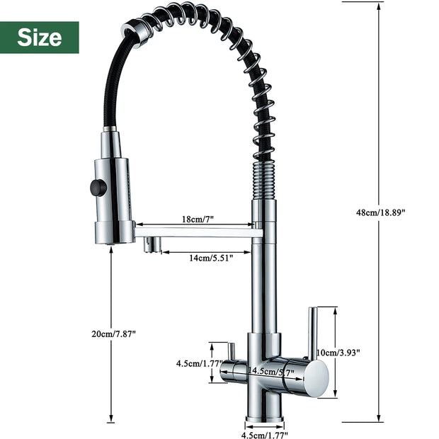 Pull Down Filter Kitchen Faucet 3 Ways Drinking Pure Water Faucets Brass 360° Flexible Purification Water Mixer Tap