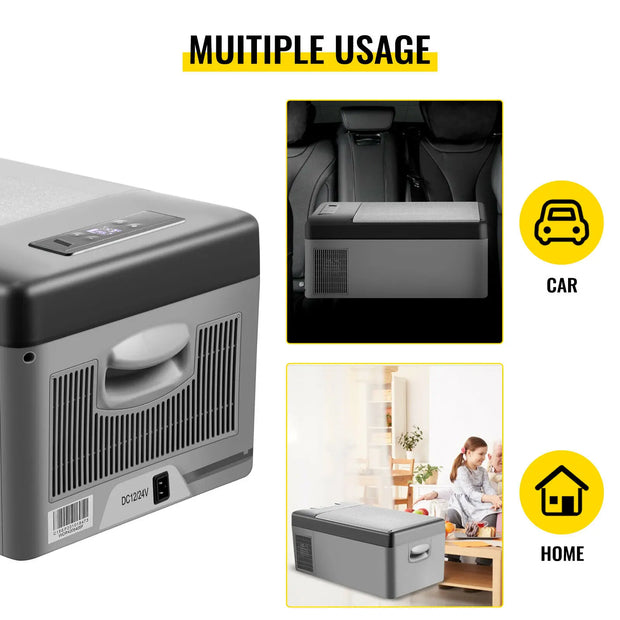 SucceBuy 15L Small Fridge Portable Car Freezer 12V/24V Mini Refrigerator Compressor Cooler for Traveling Camping Outdoor
