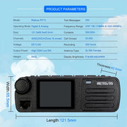 Retevis RT73 Car Radio Mobile Ham Radio VHF UHF Autoradio DMR Digital Mobile Radio Station GPS Transceiver Base for Camping