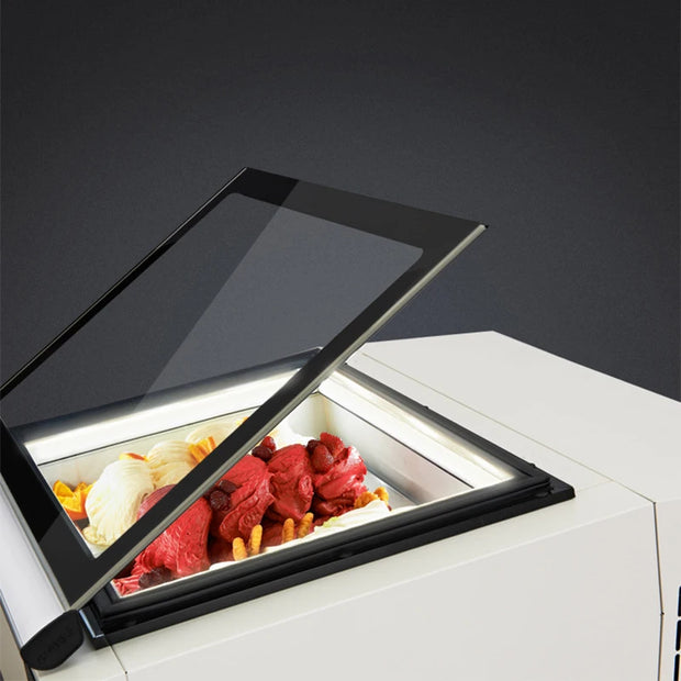 3-tray Ice Cream Display Cabinet Desktop Direct Cooling Ice Display Freezer Small Ice Cream Cabinet