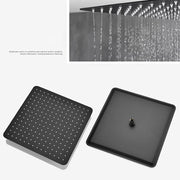 Black Shower Set Wall Mounted Shower Faucet Mixer 8inch to16inch Rainfall Bathroom Shower Tap with Handshower Rotate Bath Spout