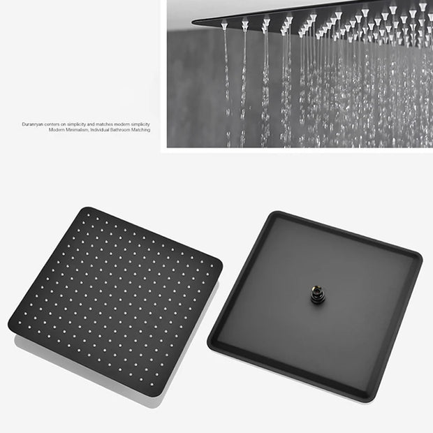 Black Shower Set Wall Mounted Shower Faucet Mixer 8inch to16inch Rainfall Bathroom Shower Tap with Handshower Rotate Bath Spout