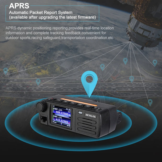 Retevis RT73 Car Radio Mobile Ham Radio VHF UHF Autoradio DMR Digital Mobile Radio Station GPS Transceiver Base for Camping