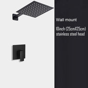 Black Shower Set Wall Mounted Shower Faucet Mixer 8inch to16inch Rainfall Bathroom Shower Tap with Handshower Rotate Bath Spout
