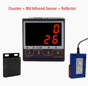 4 Digit Intelligent Industrial Counter Electronic Digital Display Running Water Conveyor Belt Counting Infrared Automatic Sensor