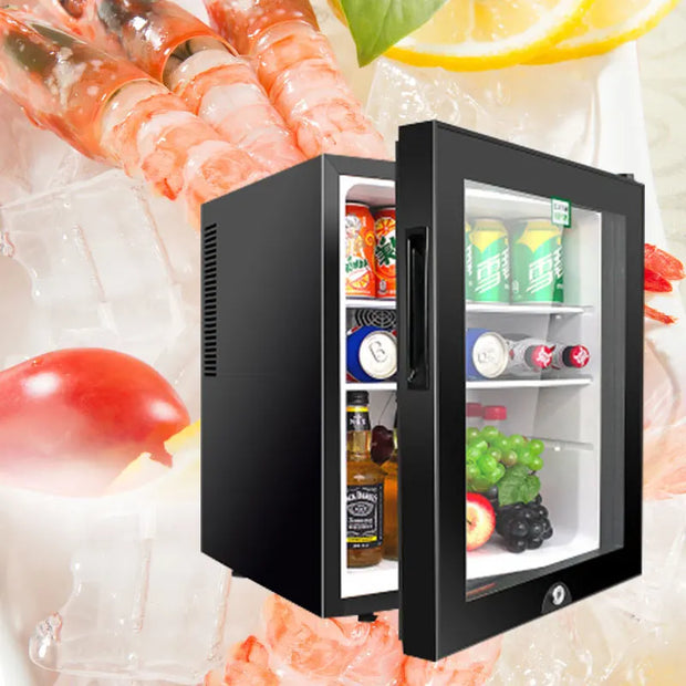 40L small refrigerator Single door Mask tea preservation cabinet Freezer with transparent glass doors