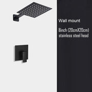 Black Shower Set Wall Mounted Shower Faucet Mixer 8inch to16inch Rainfall Bathroom Shower Tap with Handshower Rotate Bath Spout
