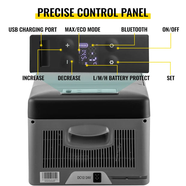 SucceBuy 15L Small Fridge Portable Car Freezer 12V/24V Mini Refrigerator Compressor Cooler for Traveling Camping Outdoor