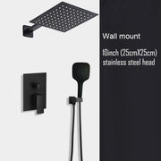 Black Shower Set Wall Mounted Shower Faucet Mixer 8inch to16inch Rainfall Bathroom Shower Tap with Handshower Rotate Bath Spout
