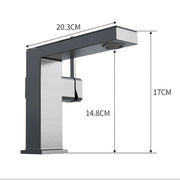 Gun Grey Bathroom Faucet Intelligent Digital Display LED Basin Hot Cold Water Mixer Sink Tap Brass Washbasin Vanity Tap Tapware