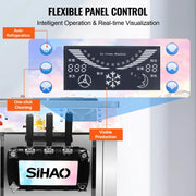 Three flavored soft ice cream machine, capable of continuously producing 20-28 liters per hour, suitable for beverage stations