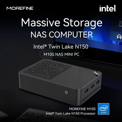 MOREFINE M10S Mini pc N150 (up to 3.6GHz)12GB DDR5 RAM 16TB M.2 SSD Dual 2.5G LAN Business Mini Desktop Computer 4K WiFi6 BT5.2