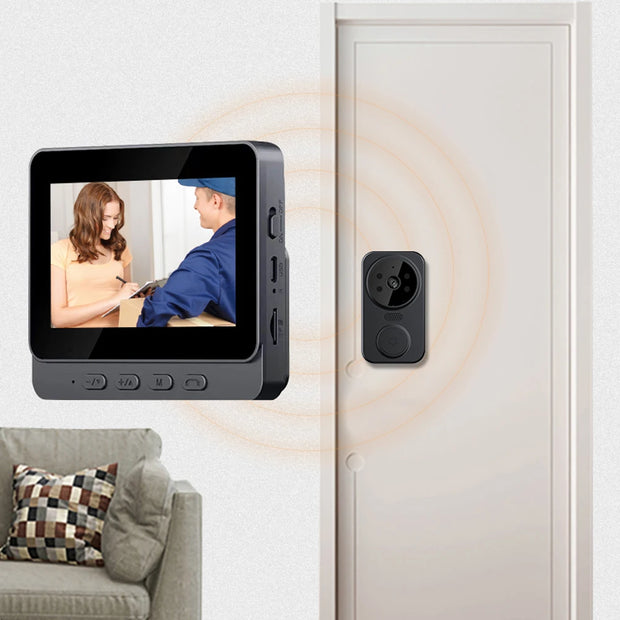 Digital Door Viewer 2.4G WiFi Automatic Sensing Home Digital Viewer IR Night Vision Smart Video Doorbell Camera Two-Way Intercom