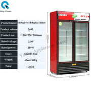 Qingchuan Display Cabinet Commercial Refrigerated Fresh Freezer Convenience Store Single Double Door Refrigerator
