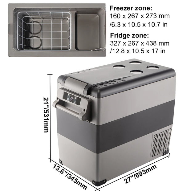Succebuy 20-55L Portable Refrigerator Car Refrigerator Electric Compressor Cooler with 12/24v DC & 110-240v AC