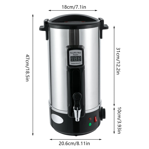 8/10.8/12L 1100W Wax Melter,stainless Steel Wax Warmer Machine,wax Melter For Candle Making W/ Heating Spout