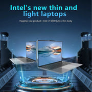 15.6" Laptop Computer PC Windows 11 Intel Core i7 6500U i3 6100U PC Gamer 16GB RAM Fingerprint Unlock Notebook Laptops Backlight