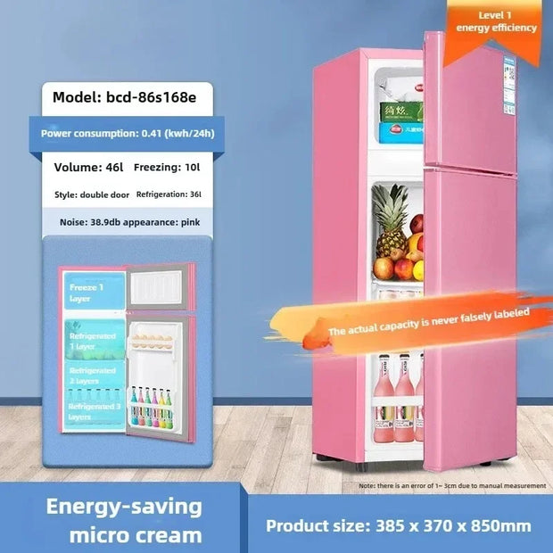 Household Small Refrigerator with Deep Freezers Rental Room Double Door Fridge Freezer First Level Energy Saving Refrigerator Z