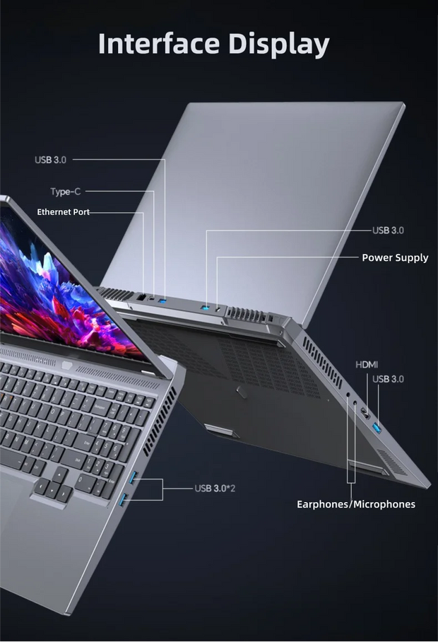 16.1" intel core i7-8750H GTX1050 gaming laptops portable notebook computer pc 32GB DDR4 1TB windows 11 Backlit Keyboard special
