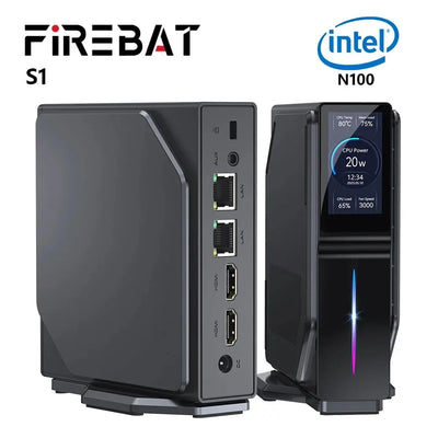 FIREBAT S1 Intel N100 CPU Mini PC Computer Gamer Gaming DDR4 16GB RAM 512GB SSD Windows 11 BT4.2 Dual HDMI Desktops Computer
