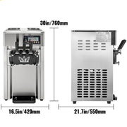 Sihao Ice Cream Machine 1200W A168 Panassonic  Compressor Ice Cream Maker 3Flavors Ice Cream Making Machine 4 Nozzles LCD Pannel