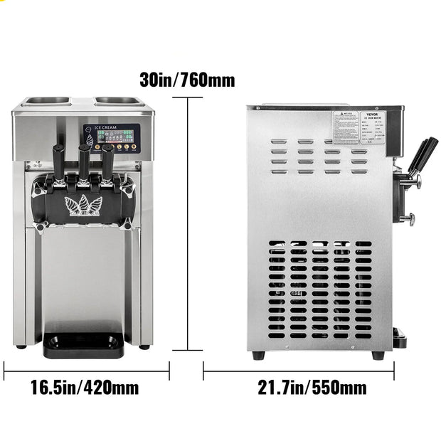 Sihao Ice Cream Machine 1200W A168 Panassonic  Compressor Ice Cream Maker 3Flavors Ice Cream Making Machine 4 Nozzles LCD Pannel
