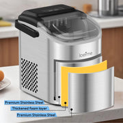LOEFME Portable Mini Fully Automatic Bullet Shaped Ice Maker 12kg/24h 6 Minutes/9pcs Ice Cubes W/ Scoop Professional Ice Machine