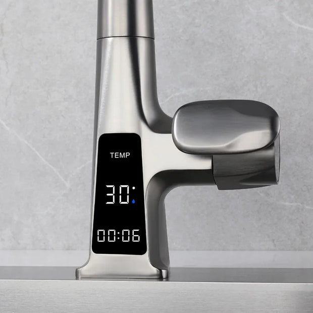 Kitchen Faucet Temperature Faucet Kitchen Pull Out Kitchen Sink Faucet Digital Display Function Rotatable Kitchen Taps