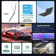 Firebat A16 AT15 Laptop 15.6 16 Inch CPU Intel N100 16GB RAM 512GB 1TB BT4.2 WiFi5 LPDDR4 Lightweight Business Computer Notebook