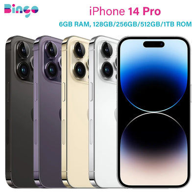 iPhone 14 Pro A2650 128/256/512GB ROM 6GB RAM 6.1" Genuine Super Retina OLED Face ID A15 5G Dual eSIM 48MP Original Cell Phone