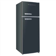 2 Door Apartment Size Refrigerator with Freezer, Retro Chrome Handle, cu ft, Platinum Series, Stainless Steel, 7.5, Silver
