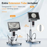 TOMLOV DM201 HDMI Digital Microscope 1300X Industrial Inspection Mobile Phone Repairing Electron microscope 7" Display with Tube