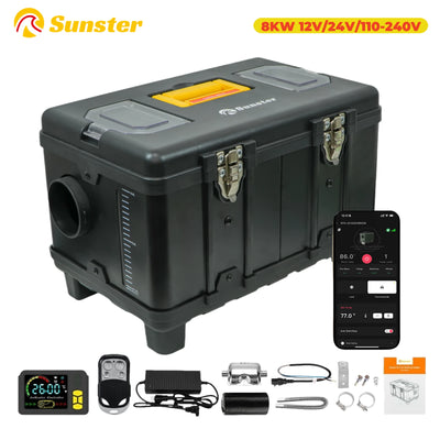 ToolBox 8KW 12V&24V 110-240V Diesel Air Heater With Bluetooth APP&Thermostatic Parking Night heater for Car RV Camper Tent