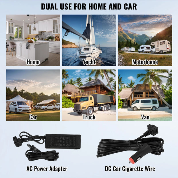 SucceBuy 30/37/45L Car Refrigerator Single Zone Portable Freezer&Built-in Light Compressor Cooler for Outdoor Camping RV