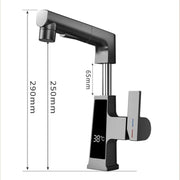 LED Bathroom Faucet Intelligent Temperature Sensor Digital Display Faucet Brass Basin Taps Cold Hot Water Pull Out Lifting