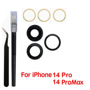 1 Set Back Camera Lens Glass For iPhone Xs 11 12 13 mini 14 15 Plus Pro Max Rear Camera Repairing Parts With 3m Glue & Tools