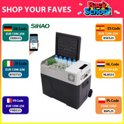 SIHAO 30/40/50L Portable Car Fridge - 12/24V Dual Zone Compressor Cooler for Truck/RV/Boat Outdoor Camping & Home, DC/AC Freezer