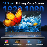 17.3 inch Gaming Office Laptop PC Intel N5095 Windows 11 Pro 16GB DDR4 1TB SSD Fingerprint Unlock Backlit Notebook PC Computer
